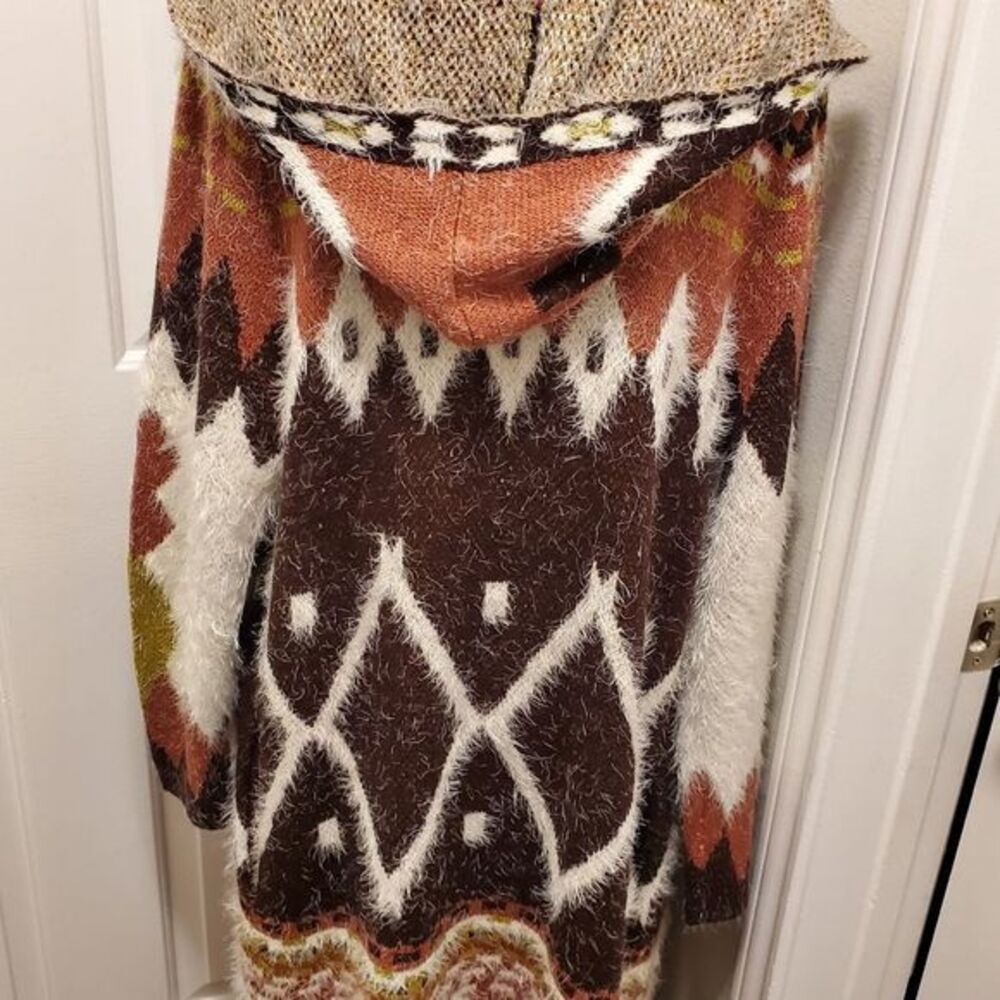 MaxSport super soft hooded Aztec boho coatigan cardigan sweater size‎ large - Picture 16 of 16